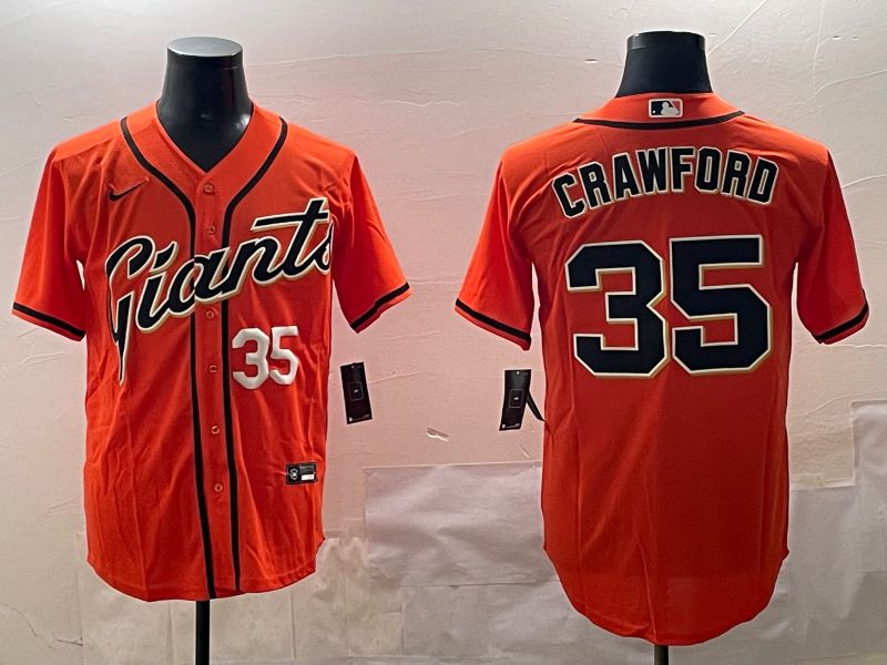 Men San Francisco Giants #35 Crawford Orange Game 2025 Nike MLB Jersey style 2->san francisco giants->MLB Jersey